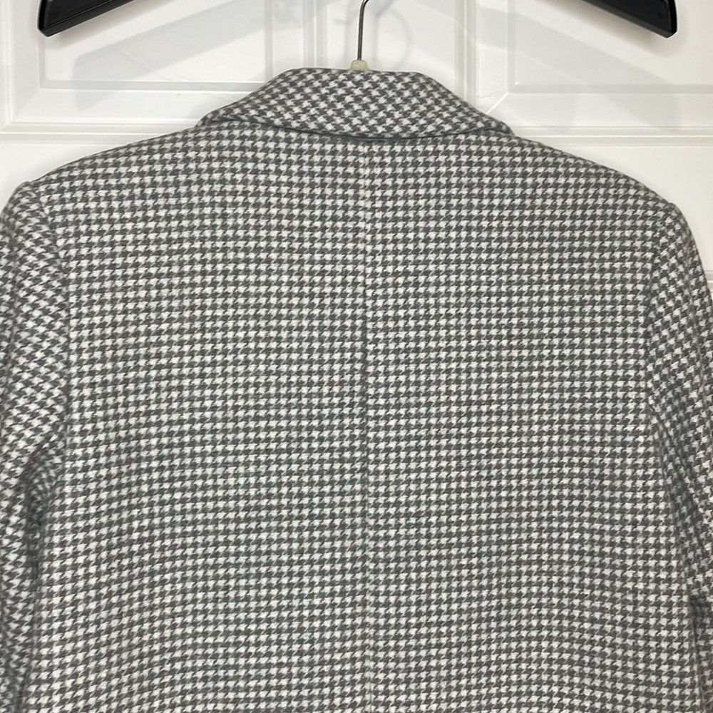 Abercrombie & Fitch Wool Blend Blazer Coat Medium Gray Houndstooth Single Breast - Picture 9 of 16